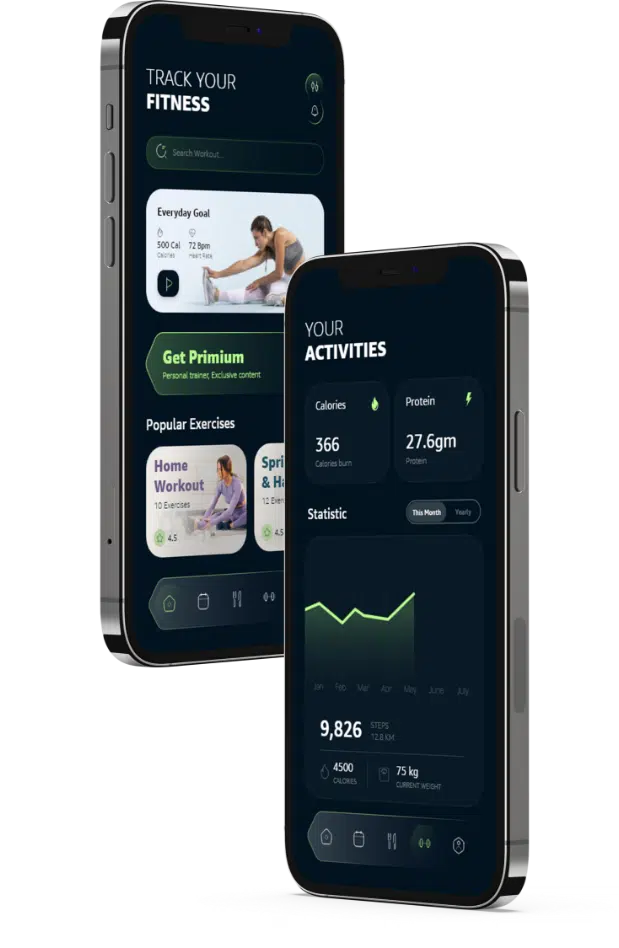 fitness app design template