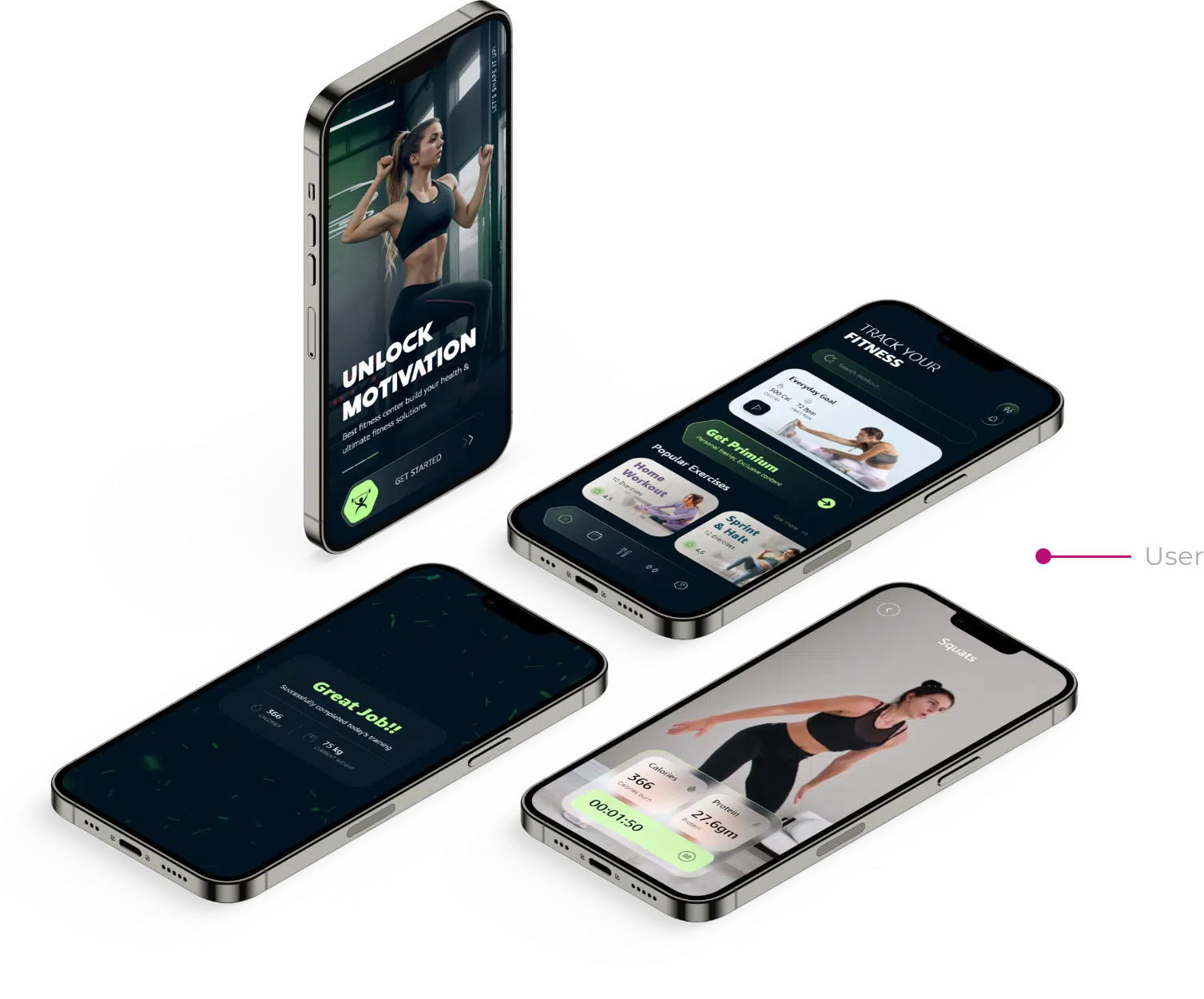 fitness app ui design template