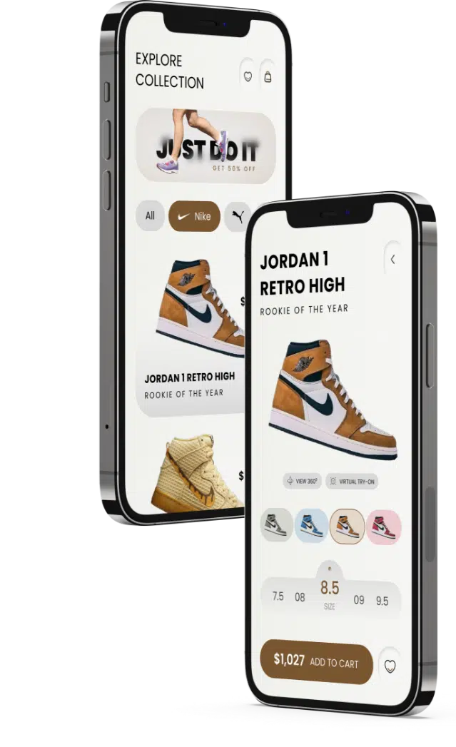 shoe app ui design