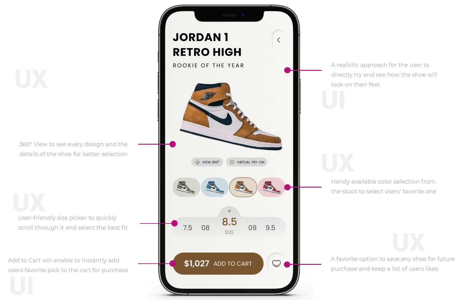 shoes mobile app ui ux design