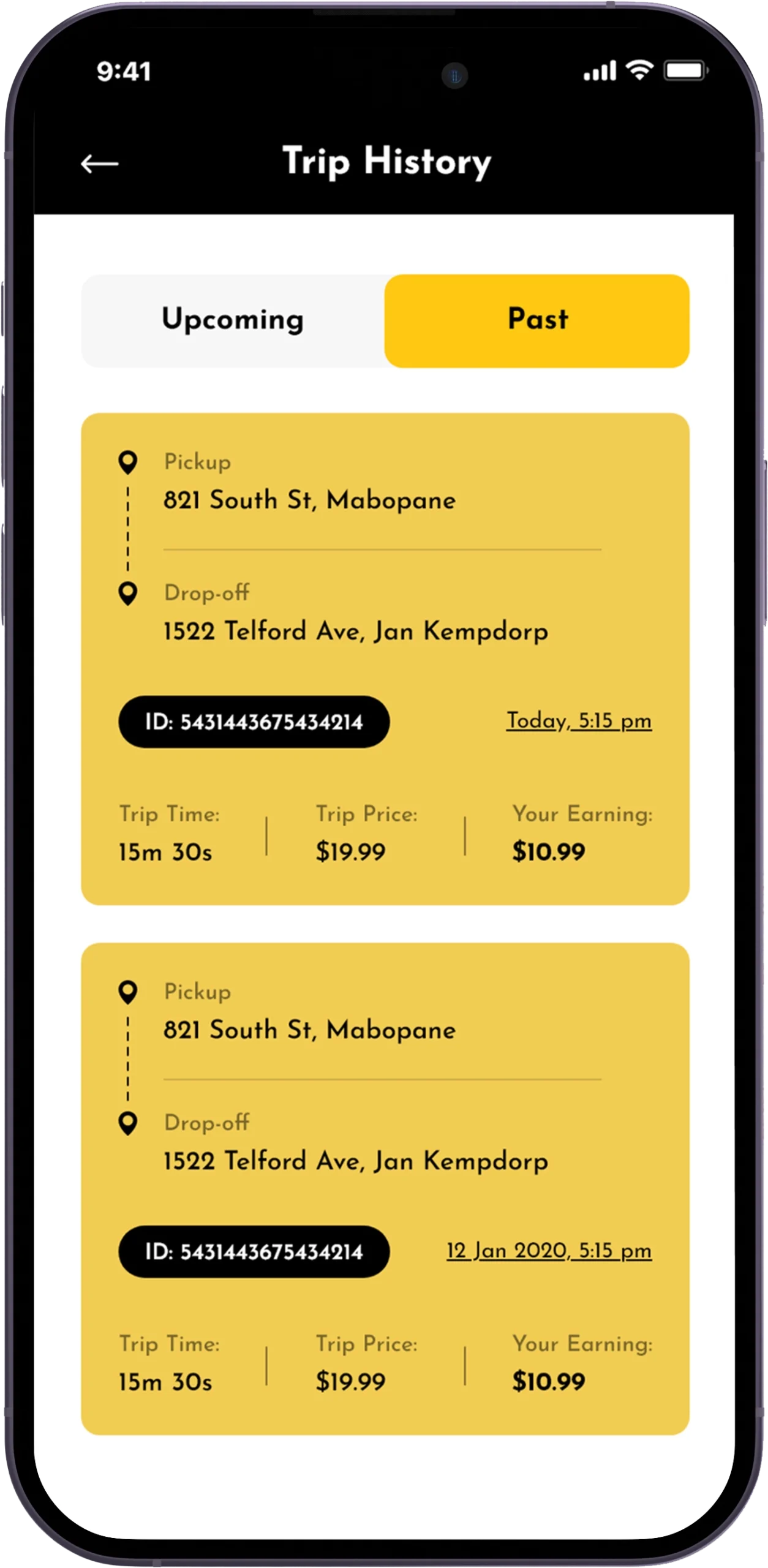 uber clone driver tracking earnings