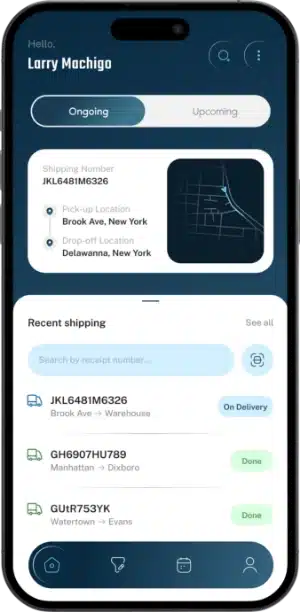 shipper app real time update feature for truck