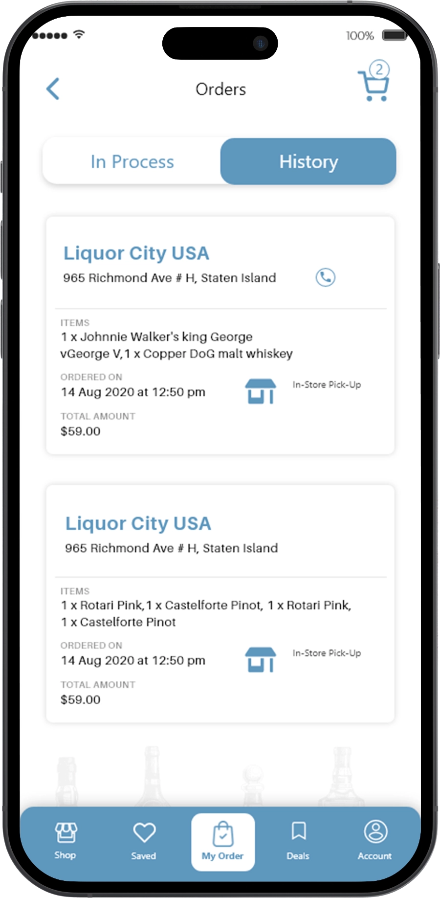 drizly clone app store manager app