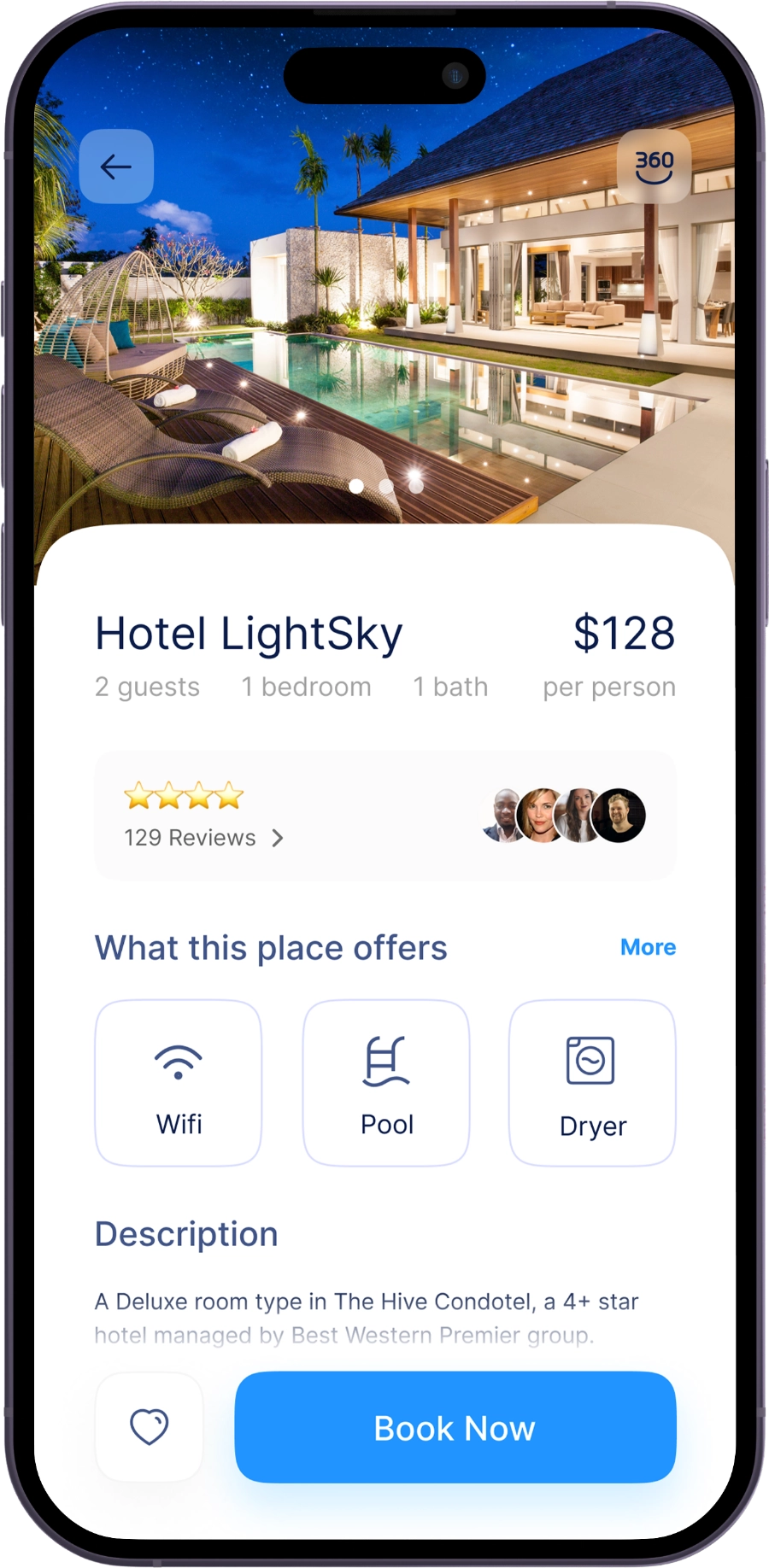 hotel booking application user feature