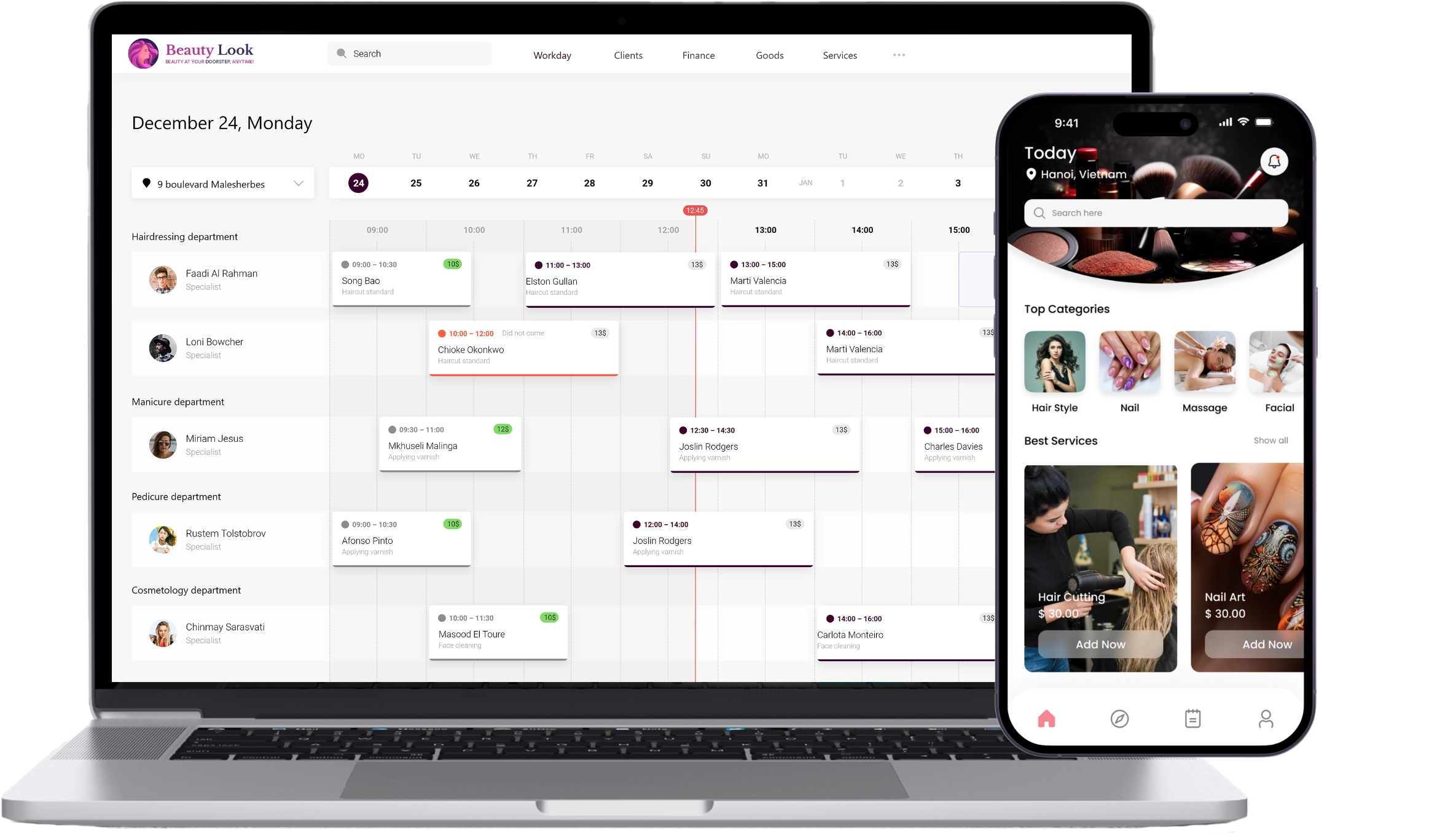 salon app live demo