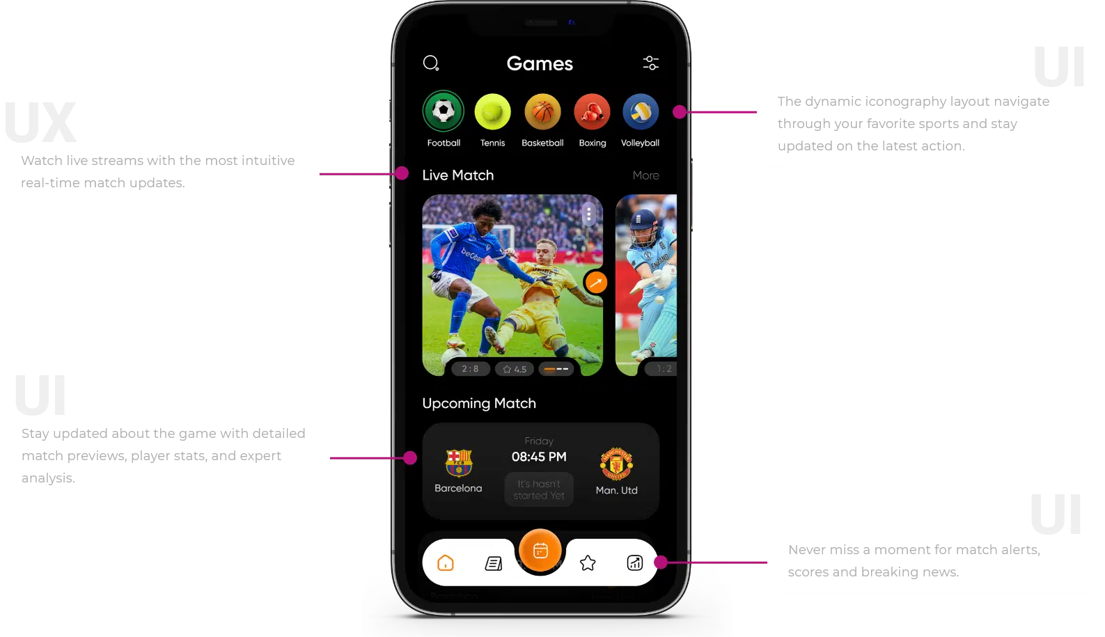 attributes for sports app ux design