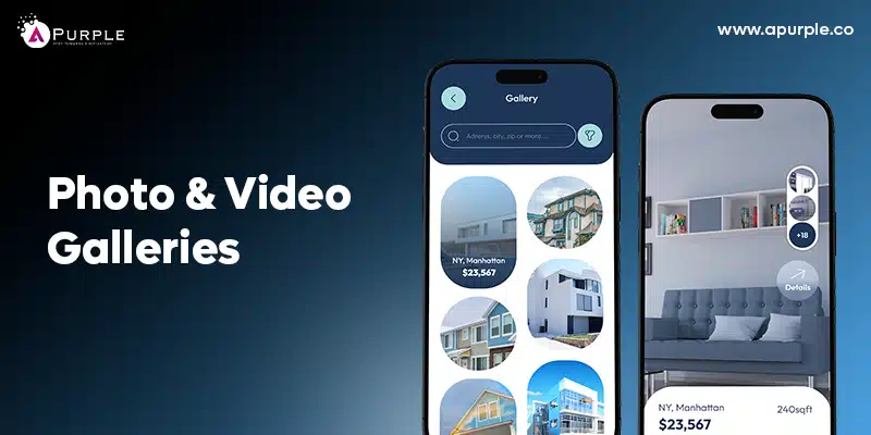 photo and video galleries feature for real estate app