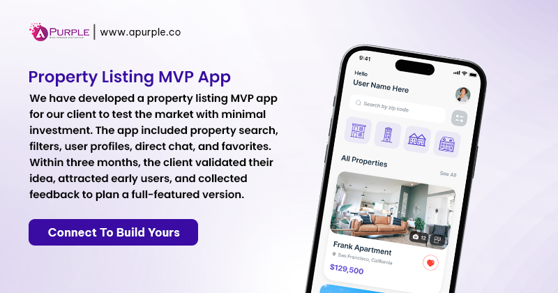 property listing mvp app apurple case study