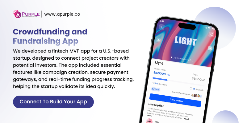 crowdfunding and fundraising app case study by apurple
